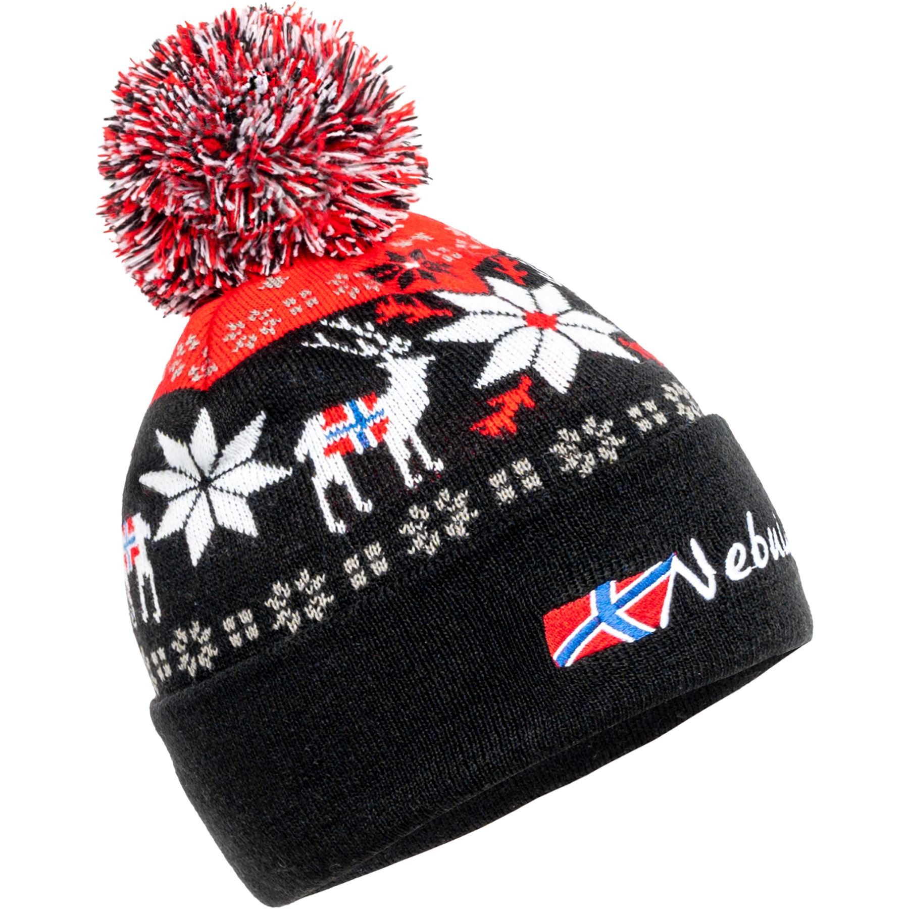 Nebulus Mütze & Schal INVERNO, P5972 - Unisex, schwarz-rot, Onesize günstig online kaufen