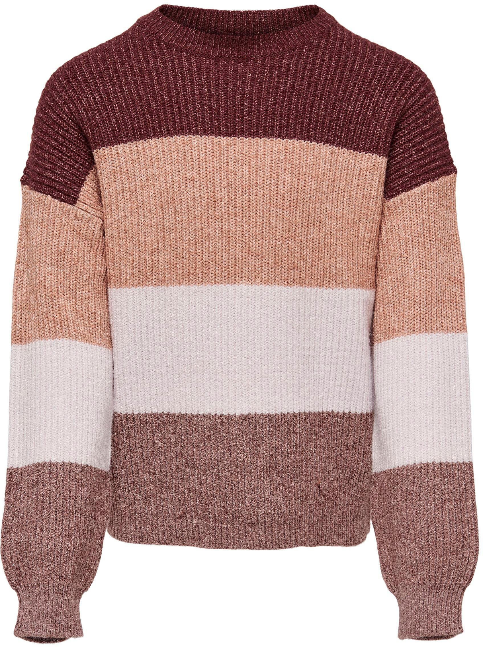 KIDS ONLY Strickpullover KOGSANDY L/S spiced apple STRIPE PULLOVER