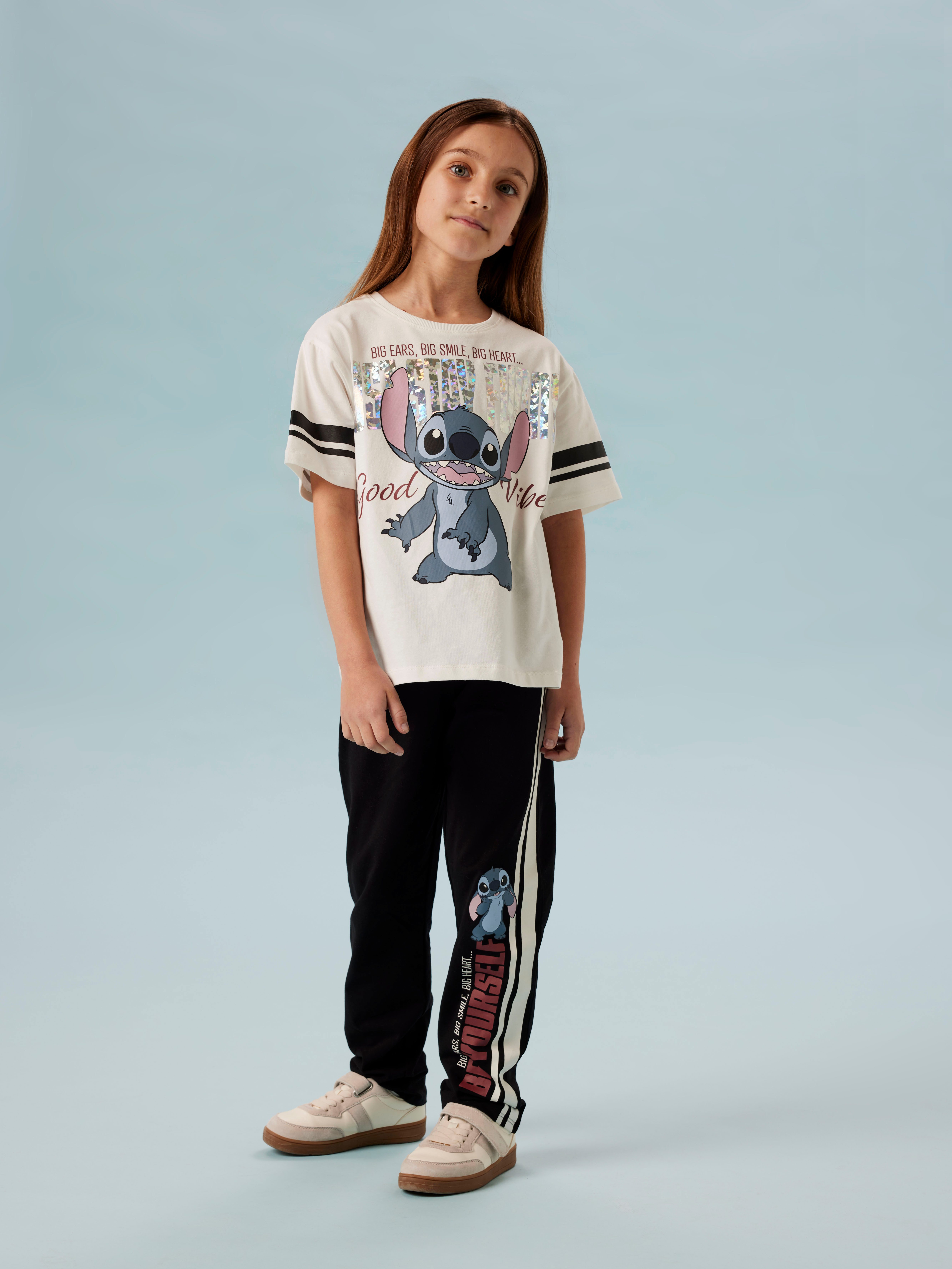 Name It T-Shirt NKFDYMI STITCH SS NREG TOP BOX NOOS WDI mit wunderschönem Glitzerdruck