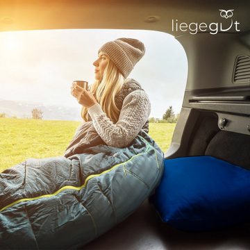 liegegut Reisekissen, Nackenkissen aus Viscoschaum für unterwegs, Inklusive Reisebeutel