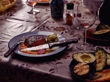 Tramontina Steakmesser GAUCHO (2 Stück), scharfe Klinge, rostfreier Edelstahl, Echtholzgriff, spülmaschinenfest