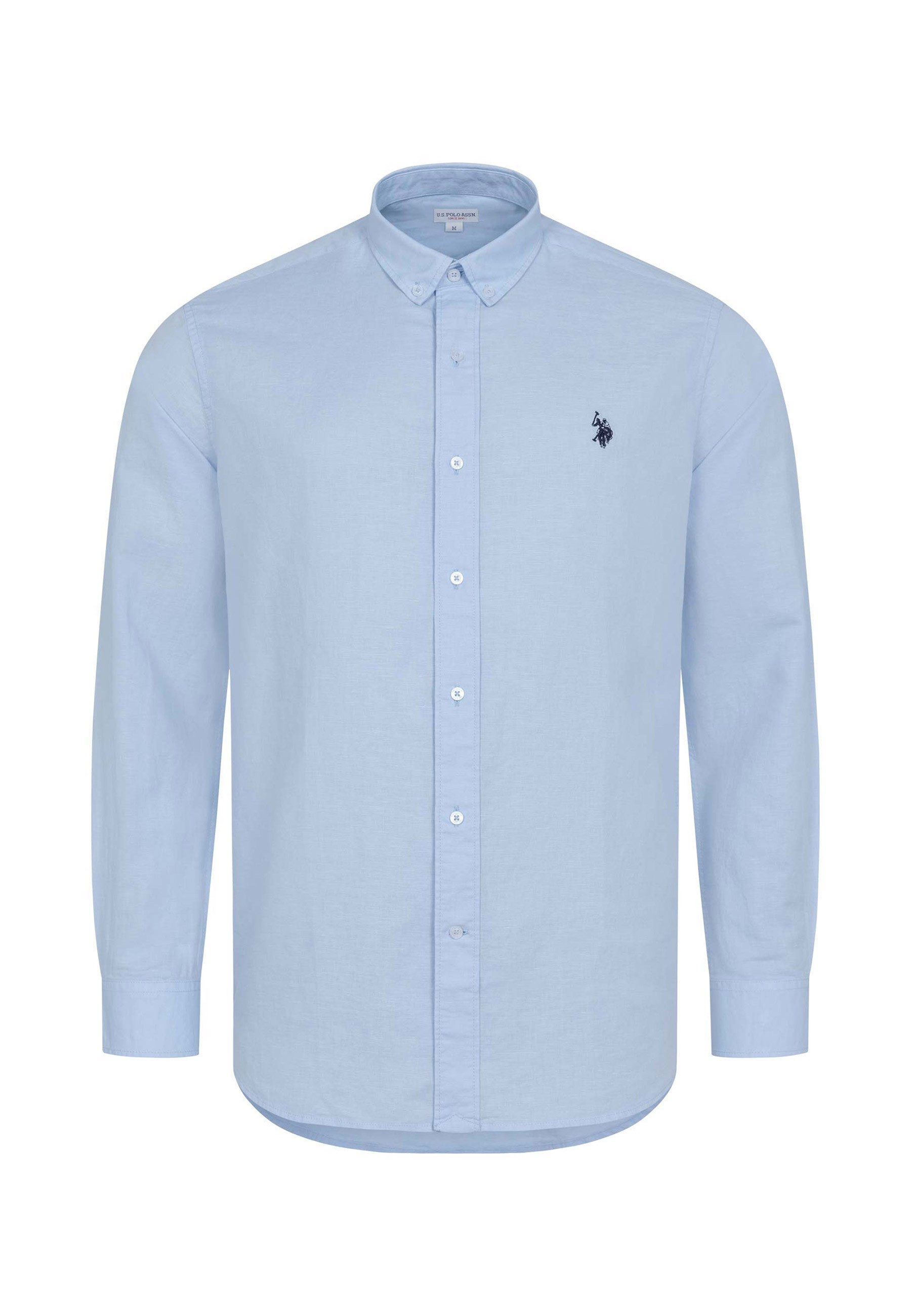 U.S. Polo Assn. Leinenhemd USBlaake Herren Leinenhemd – Sommerhemd luftig mit Button-Down-Kragen Leichtes Hemd aus Leinenmix mit Knopfleiste – Bild 5 von 5