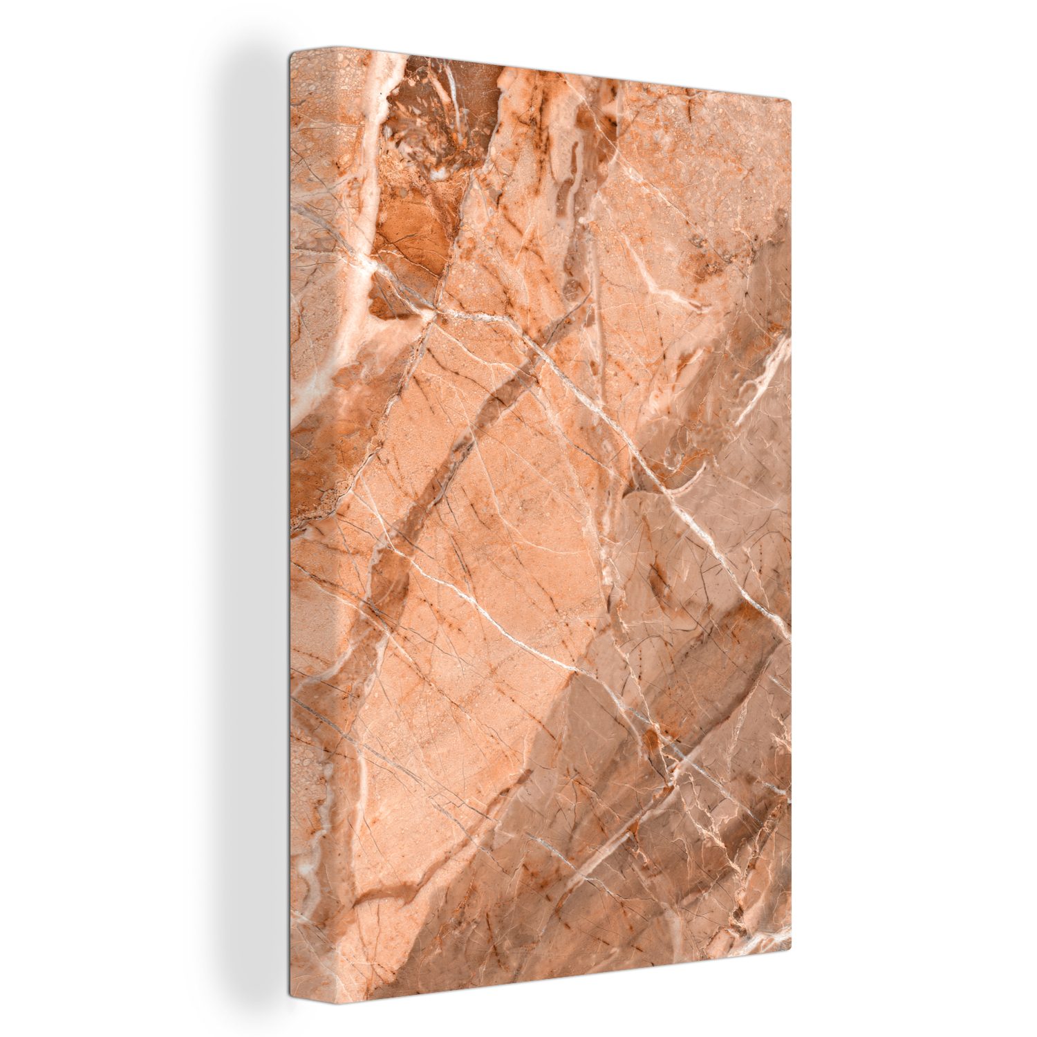 OneMillionCanvasses® Leinwandbild Kristalle - Granit - Orange - Weiß, (1 St), Leinwandbild fertig bespannt inkl. Zackenaufhänger, Gemälde, 20x30 cm