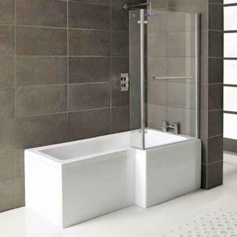 HAK Badewanne Syna Raumsparbadewanne, (Komplettset, 4-tlg), 150x85cm