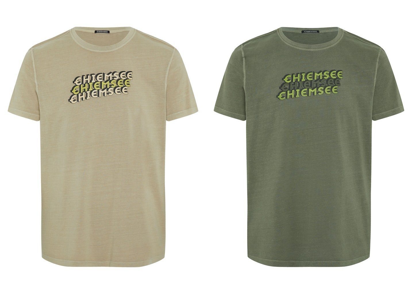 T-Shirt, (1-tlg) TAN Fit 15-1306 - OXFORD Men Regular Print-Shirt Chiemsee