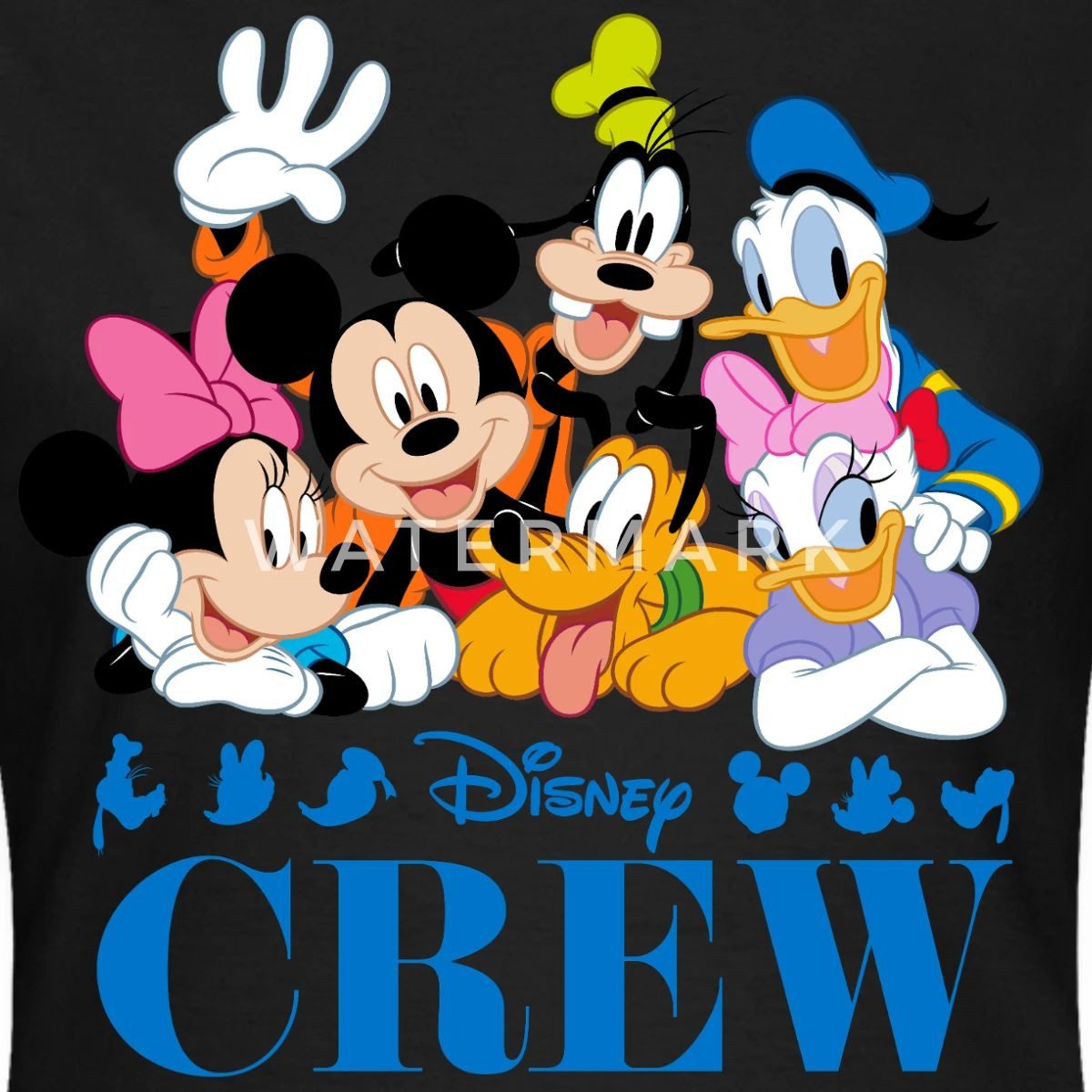 Spreadshirt T-Shirt Mickey & Minnie Pluto Goofy Daisy Donald Crew Frauen T- günstig online kaufen
