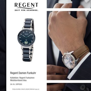 Regent Funkuhr Regent Damen Uhr FR-265 Metall Funk, (Funkuhr), Damen Funkuhr rund, klein (ca. 30mm), Metallarmband
