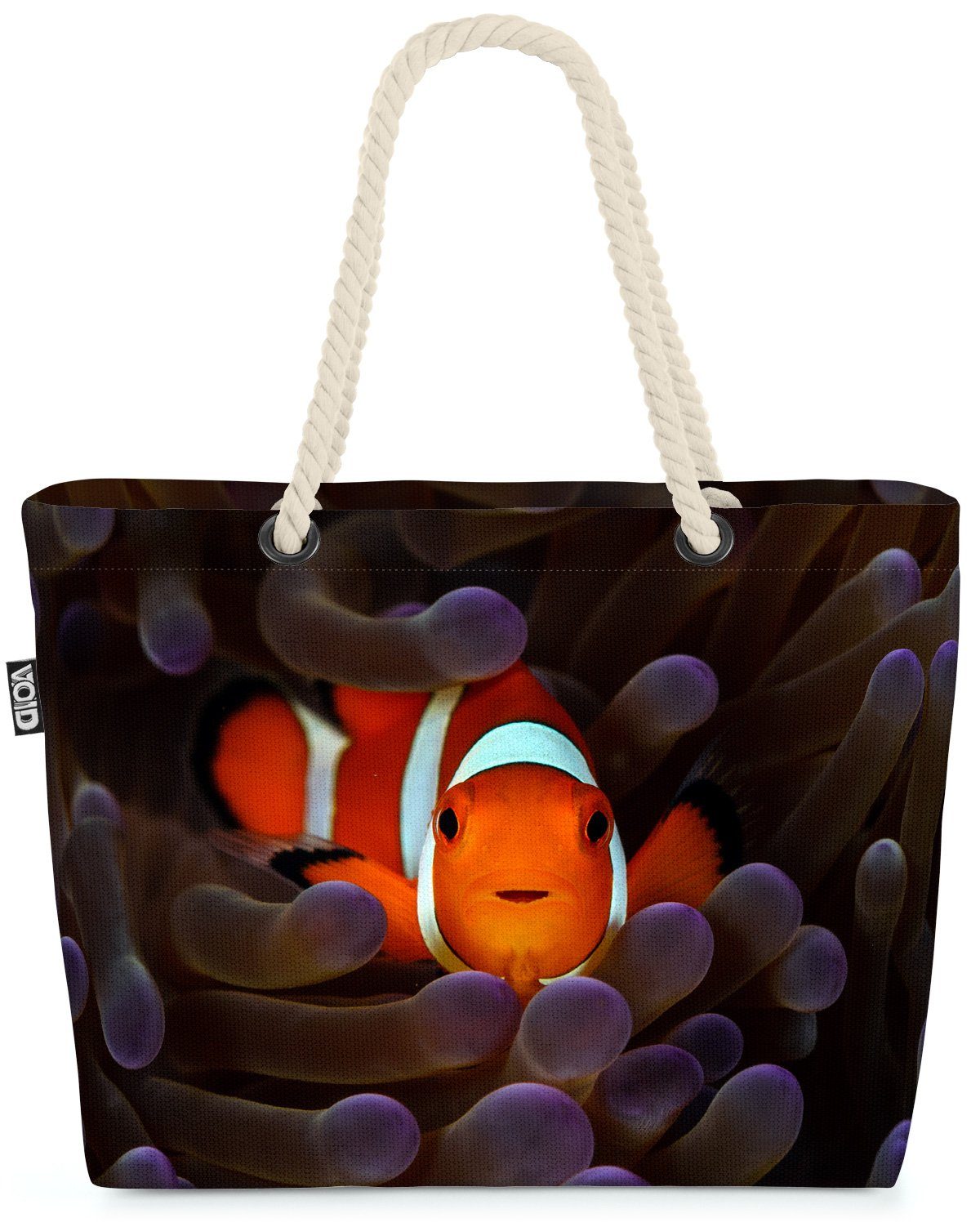 VOID Strandtasche (1-tlg), Clownfisch Meer Fisch Aquarium Tier Haustier Indonesien Orange Tropen | Strandtaschen