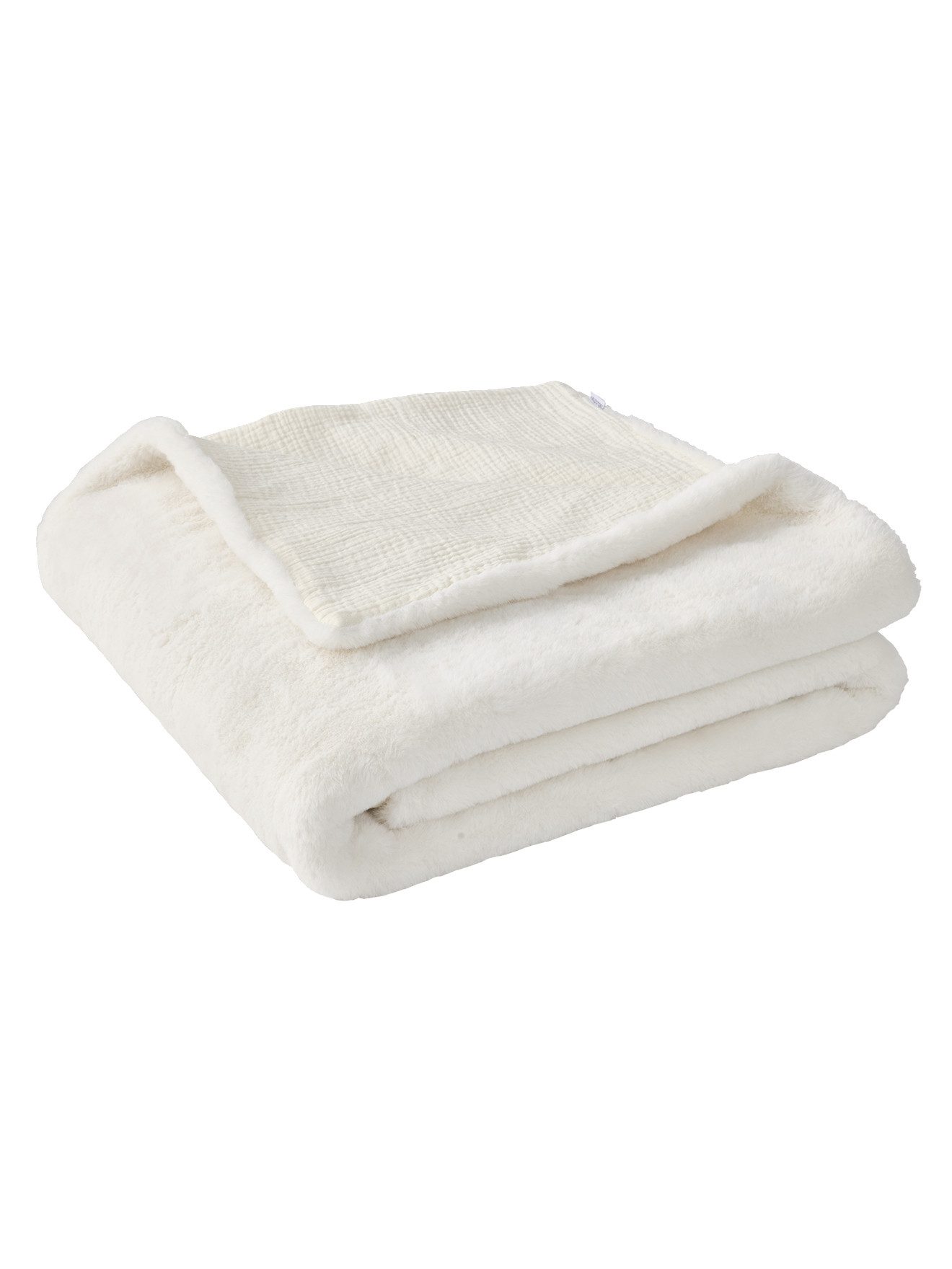 Babydecke Baby Decke aus Musselin und Webpelz