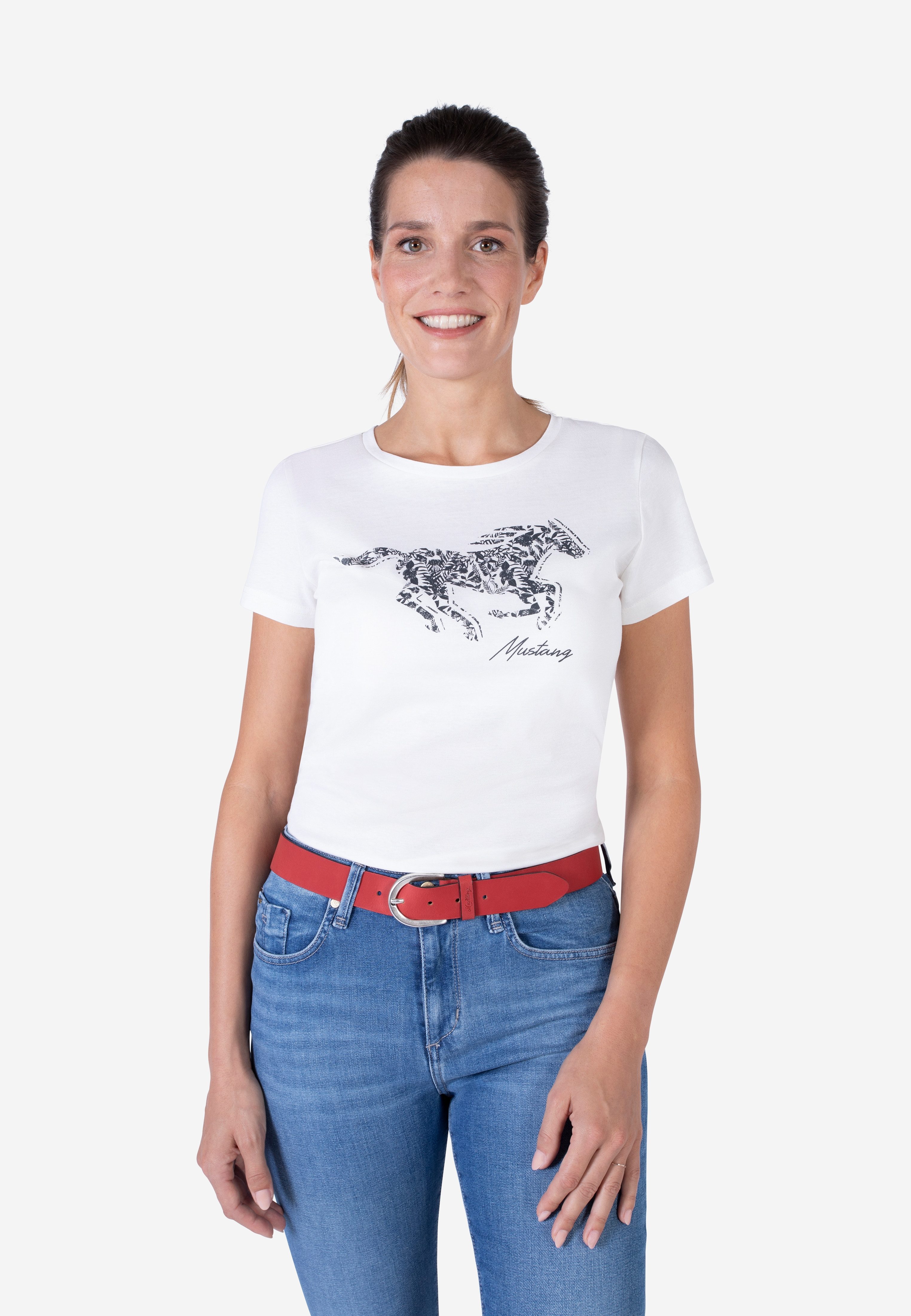 MUSTANG Ledergürtel "Madison" Mit geprägtem MUSTANG-Logo auf der Schlaufe, 3,5 cm