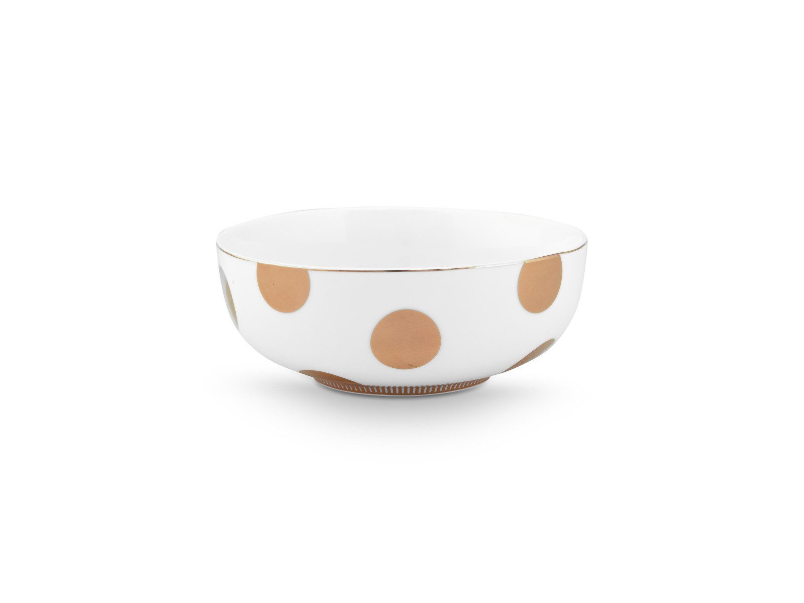 PiP Studio Schale Dot Delight Bowl weiß-gold 15cm, Porzellan, (Bowls)