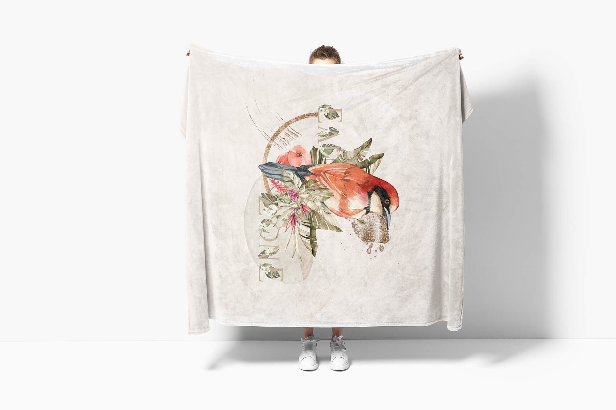 Blumen Motiv Baumwolle-Polyester-Mix Saunatuch Wasserfarben Handtücher Handtuch Kunstvoll Art Sperling Strandhandtuch Sinus Kuscheldecke (1-St), Dus, Handtuch