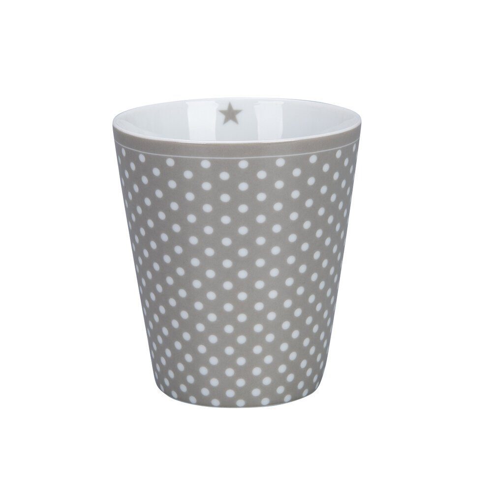 Krasilnikoff Becher Happy Mug Micro taupe Porzellan Dots
