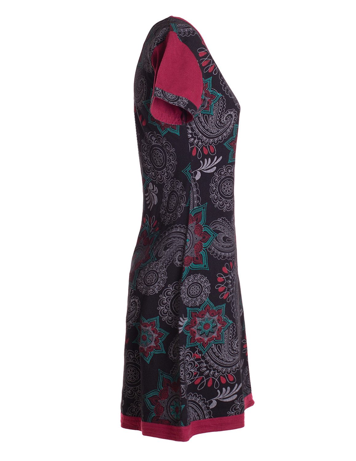 Vishes Sommerkleid Mini Kleid kurzarm Baumwolle Sommerkleid Mandalas Alternative Bekleidung, Ethno, Hippie, Retro Style
