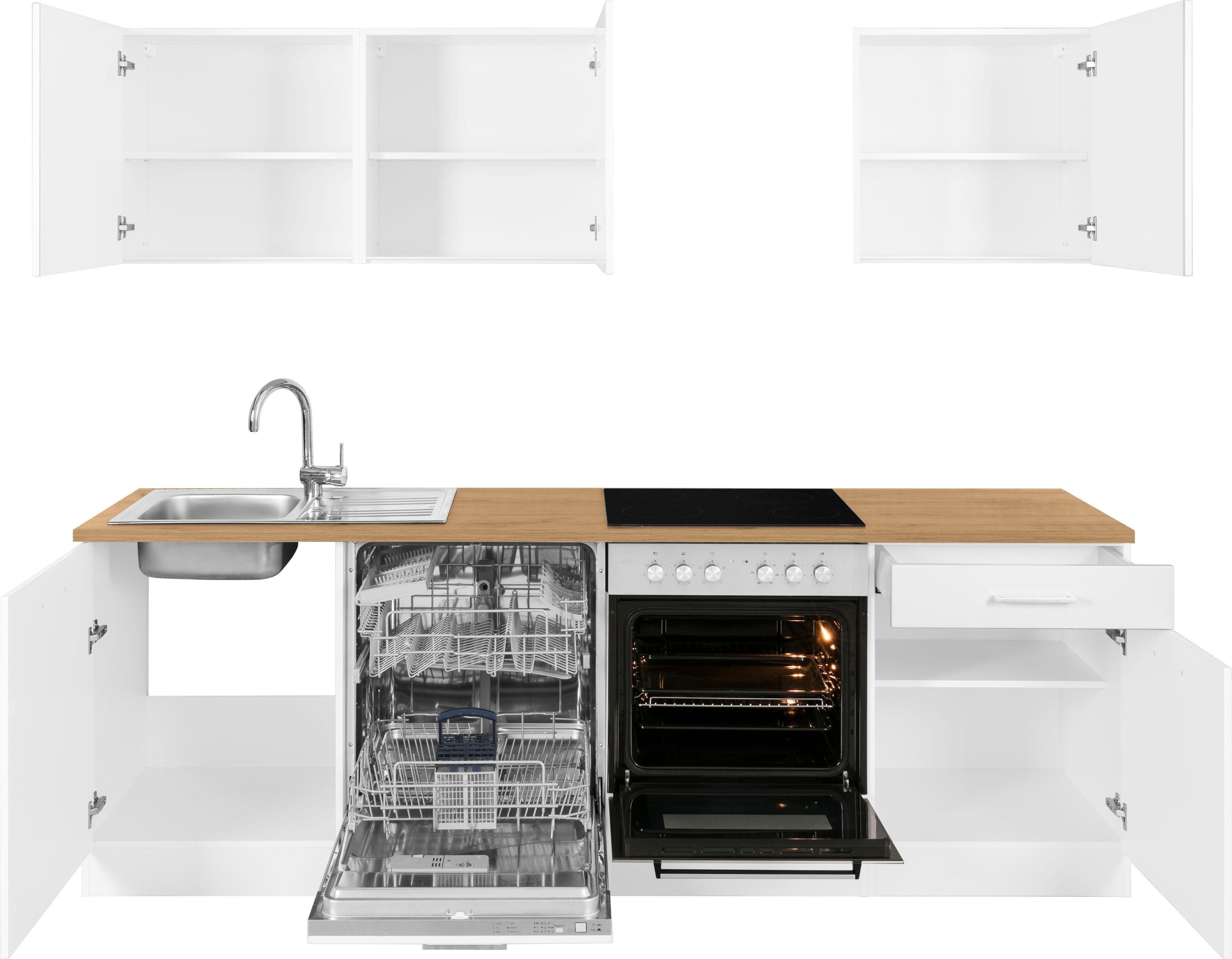 KOCHSTATION Küchenzeile KS-Kehl, ohne E-Geräte, Breite 240 cm, für Geschirrspülmaschine