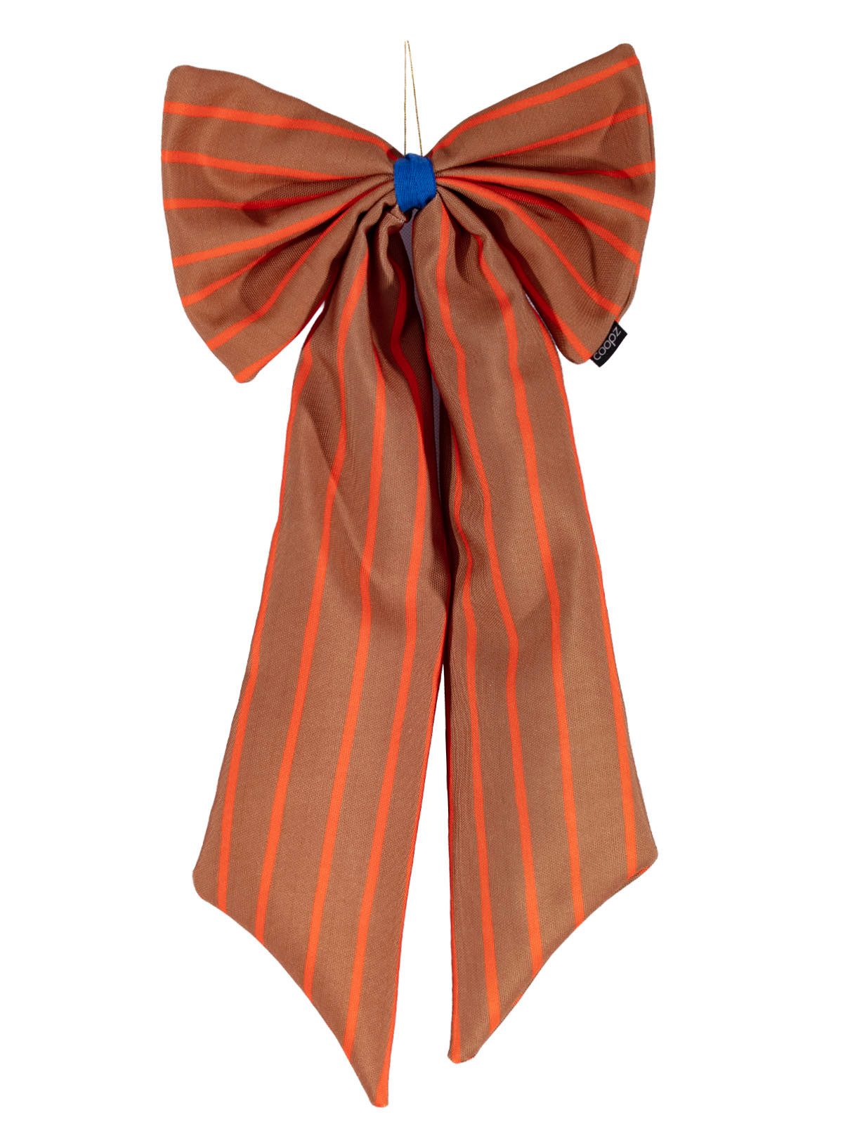 coopz Weihnachtsbaumschleife Schleife Canvas braun/orange schmal gestreift