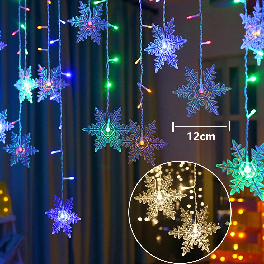 Rosnek Lichtervorhang Schneeflocke LED-Lichterkette, für Hochzeit Weihnacht günstig online kaufen