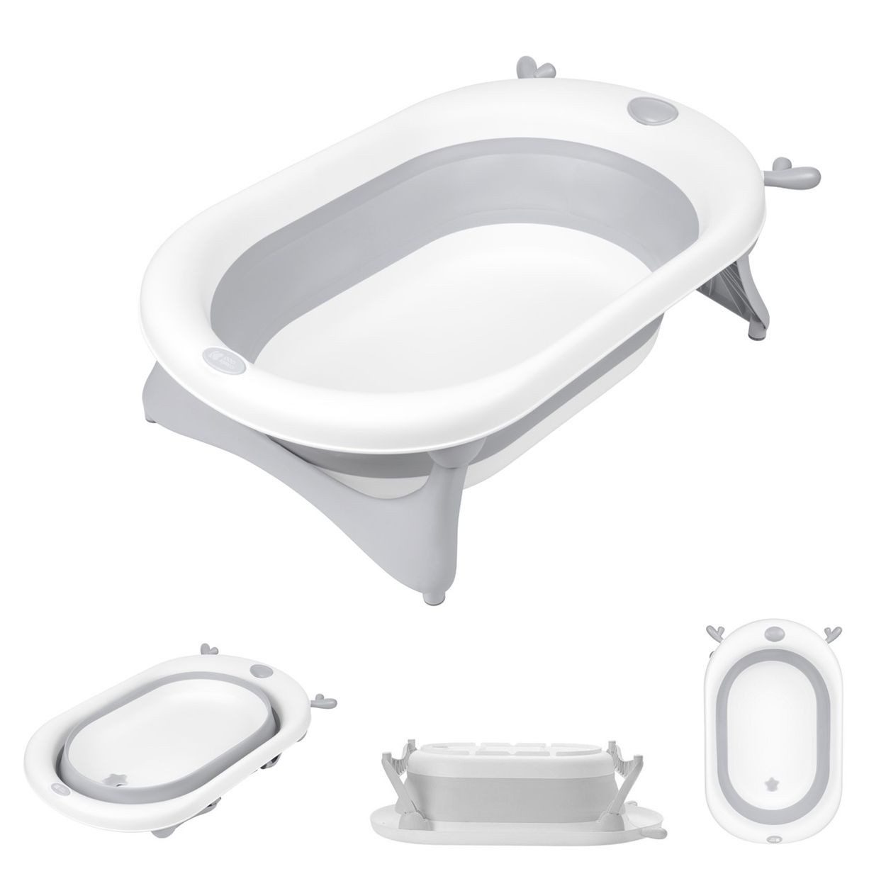 Kikkaboo Babybadewanne faltbare Babybadewanne Foldy, Wasserablauf, leicht zu reinigen, ab Geburt