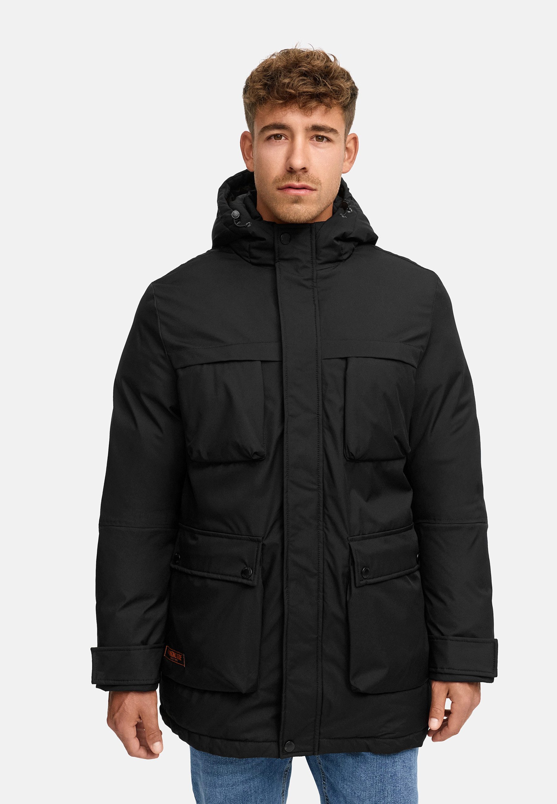 Indicode Parka Herren INTardil Herrenparka Herrenjacke mit Kapuze und Innentaschen
