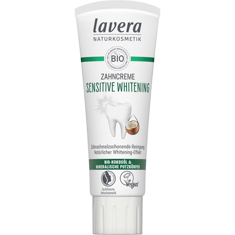 lavera Zahnpasta Zahncreme Sensitive Whitening, Weiß, 75 ml