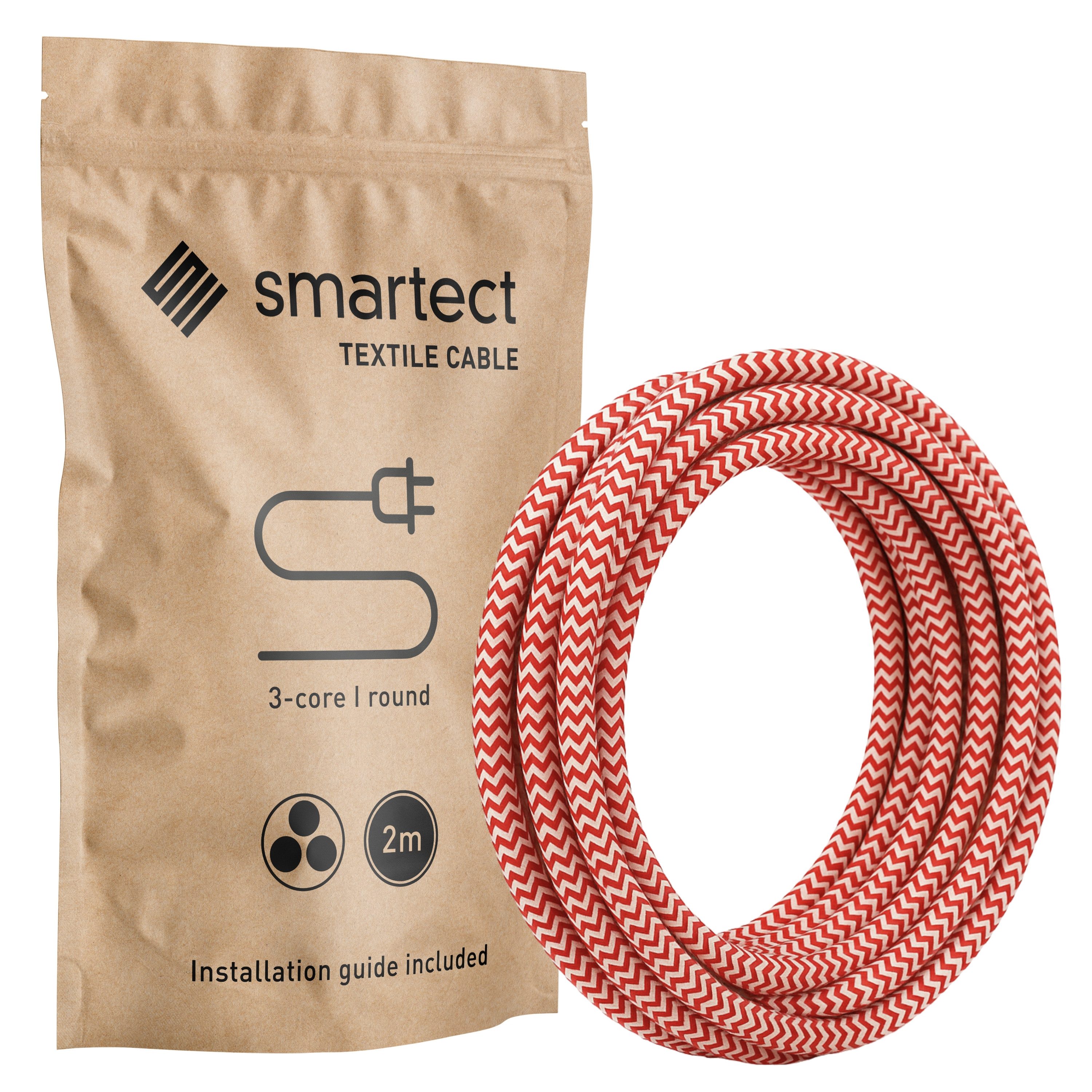 smartect smartect Textilkabel Round Stromkabel, (200 cm)