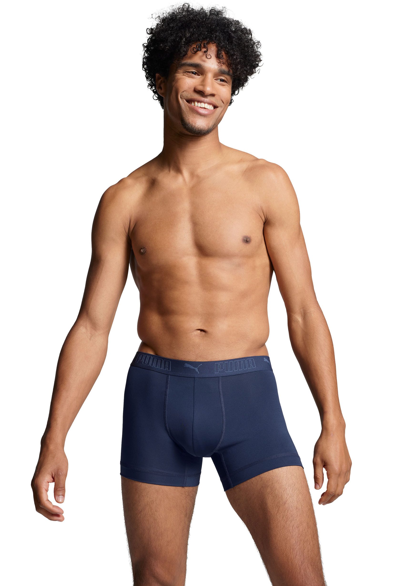 PUMA Boxershorts PUMA MEN SPORT MICROFIBER BOXERS 2P (2er Pack) mit Logo-Bund – Bild 3 von 5
