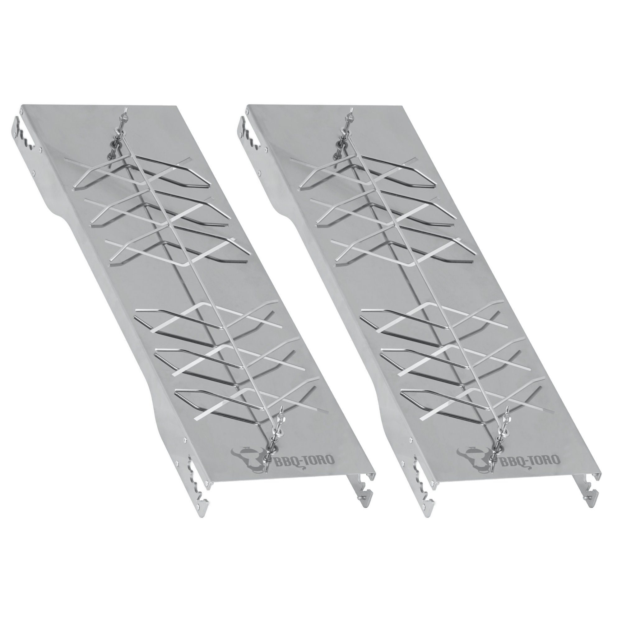 BBQ-Toro Räucherbrett Edelstahl Flammlachsbrett für Fisch (2 Stück), Lachsbrett für Grill, Edelstahl