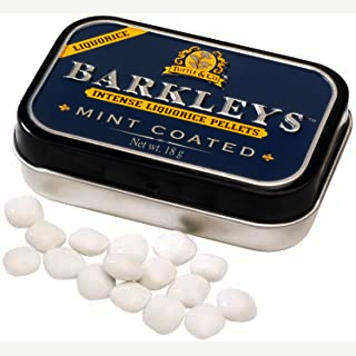 BARKLEYS Süßigkeit, Barkleys Liquorice Mint Coated Pastillen mit Pfefferminz Lakritz 18g