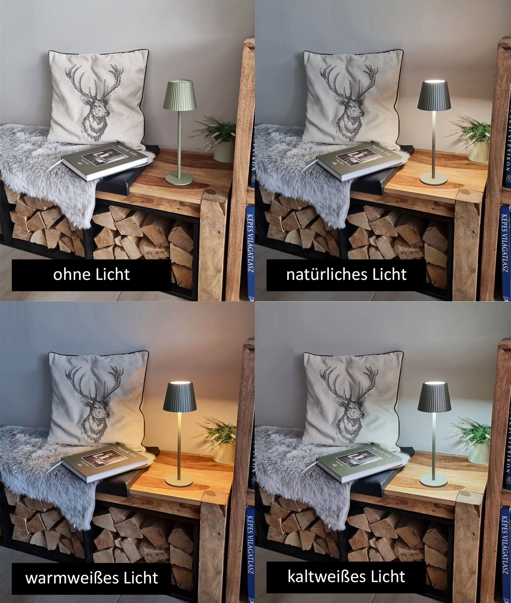 Coen Bakker Deco BV LED Außen-Tischleuchte Touch Tischlampe dimmbar mit Akku, In-/Outdoor, Touch-Funktion, LED fest verbaut, Kaltweiß, Warmweiß, Tageslichtweiß – Bild 5 von 5