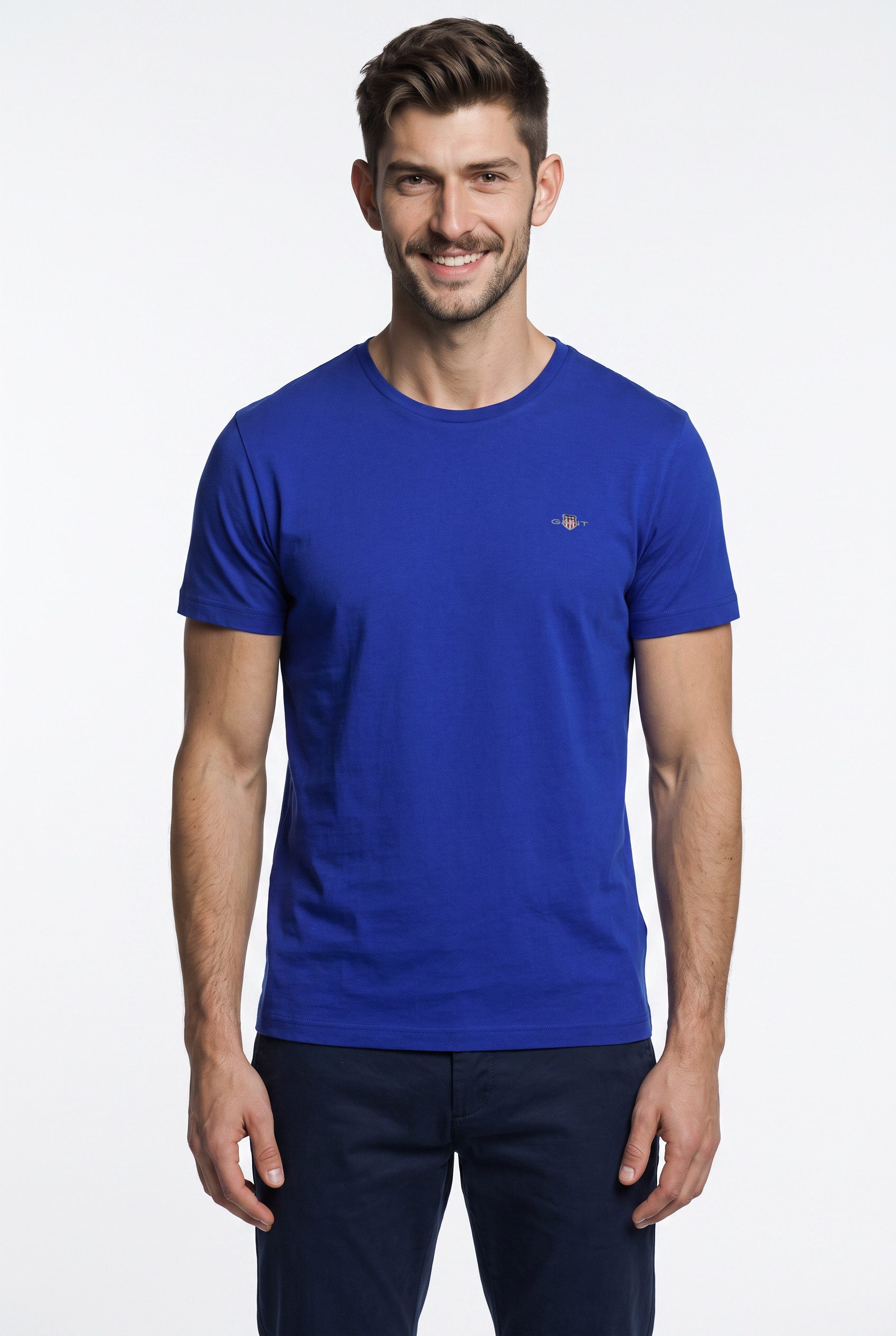Gant T-Shirt SLIM SHIELD SS T-SHIRT mit Logostickerei auf der Brust