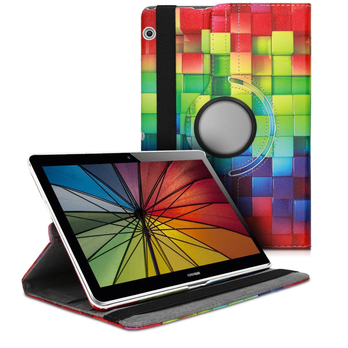 kwmobile Tablet-Hülle, Hülle für Huawei MediaPad T3 10 - 360° Tablet  Schutzhülle Cover Case - Regenbogen Würfel Design online kaufen | OTTO