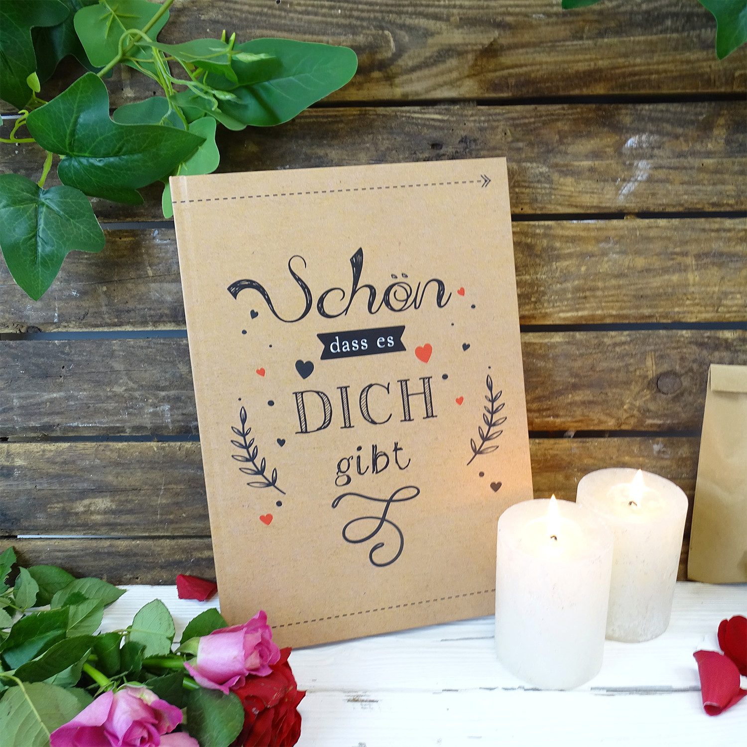 Logbuch-Verlag Dekofigur Geschenkbuch Schön, dass es dich gibt DIN A5 leere günstig online kaufen