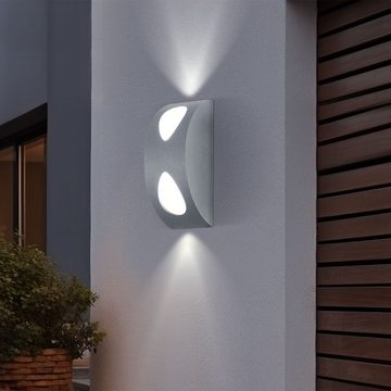 etc-shop Außen-Wandleuchte, LED-Leuchtmittel fest verbaut, Warmweiß, Außenwandlampe Fassadenleuchte Haustürlampe LED Up Down Gartenlampe