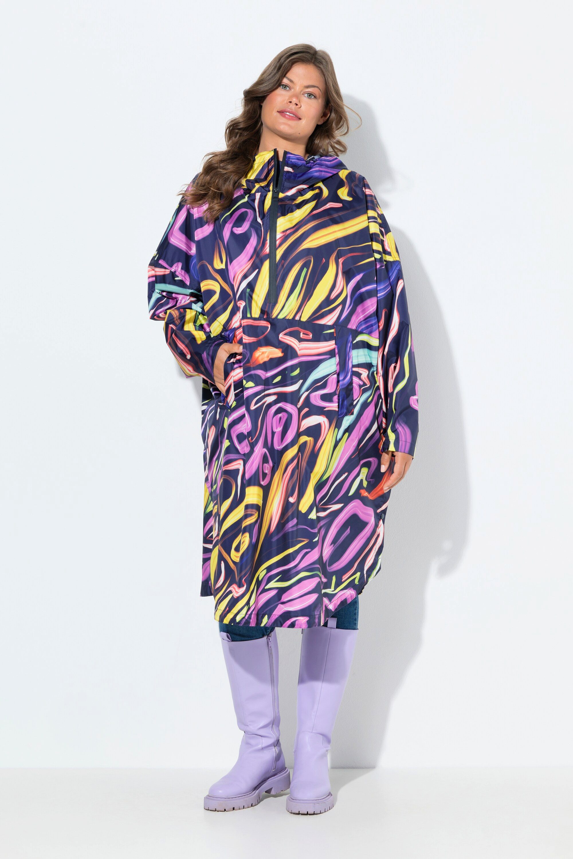 Laurasøn Funktionsjacke Funktions-Regencape Unisex Print Kapuze