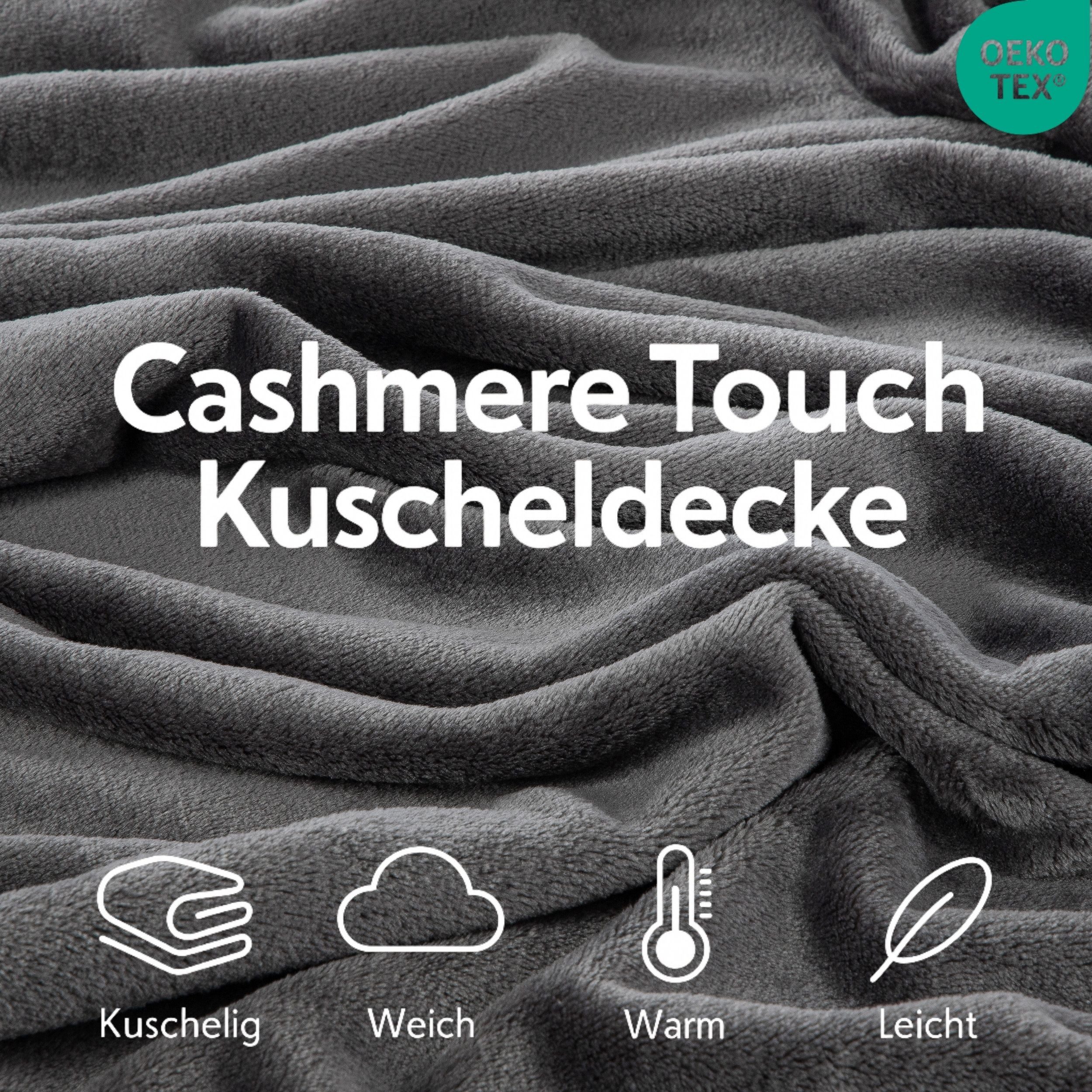 Wohndecke Kuscheldecke, ZIRVEHOME, CashmereTouch Wohndecke Fleece decke Kus günstig online kaufen