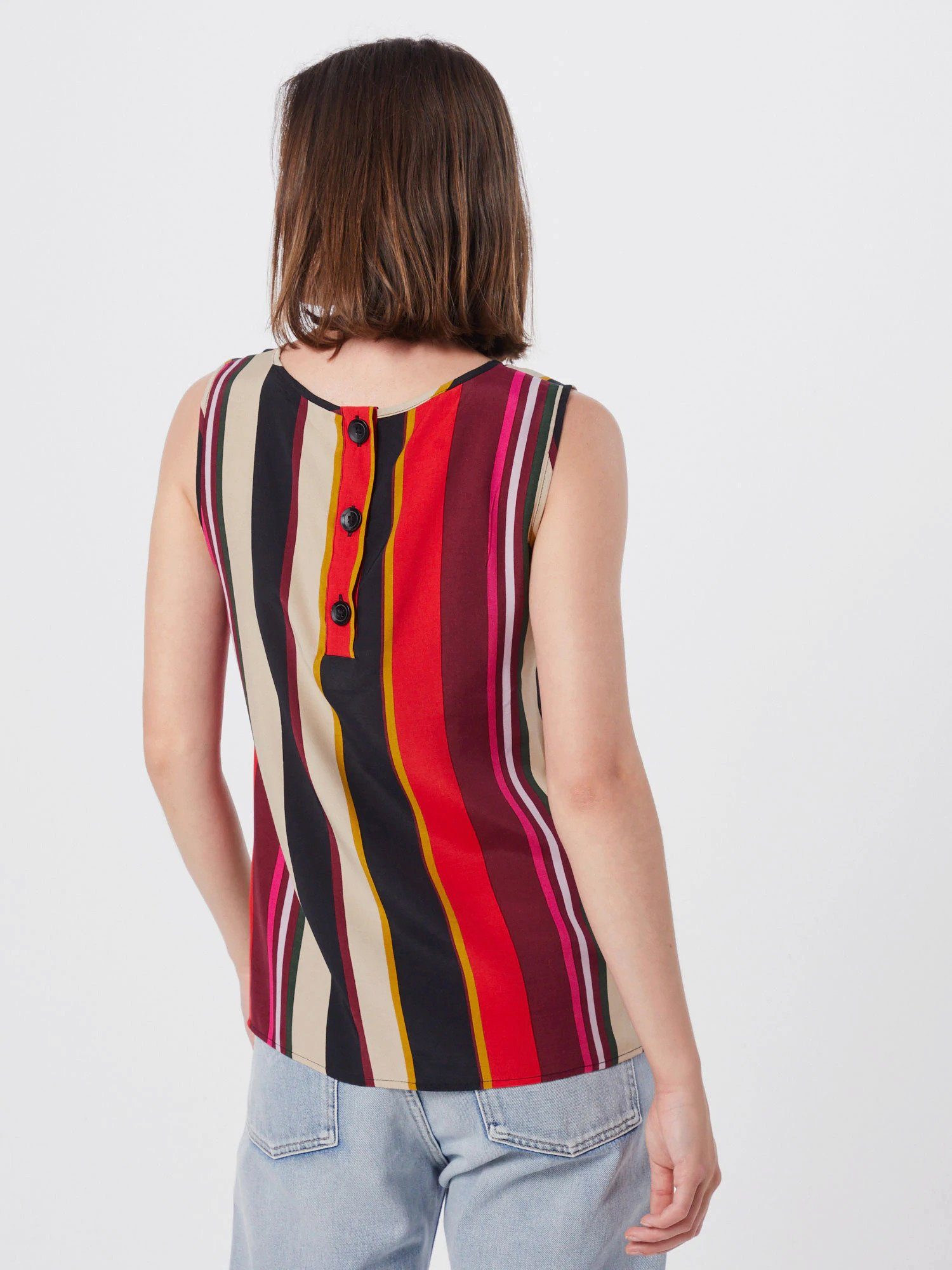 MORE&MORE Blusenshirt Bluse Top Mehrfarbig,gestreift,Fließender Stoff