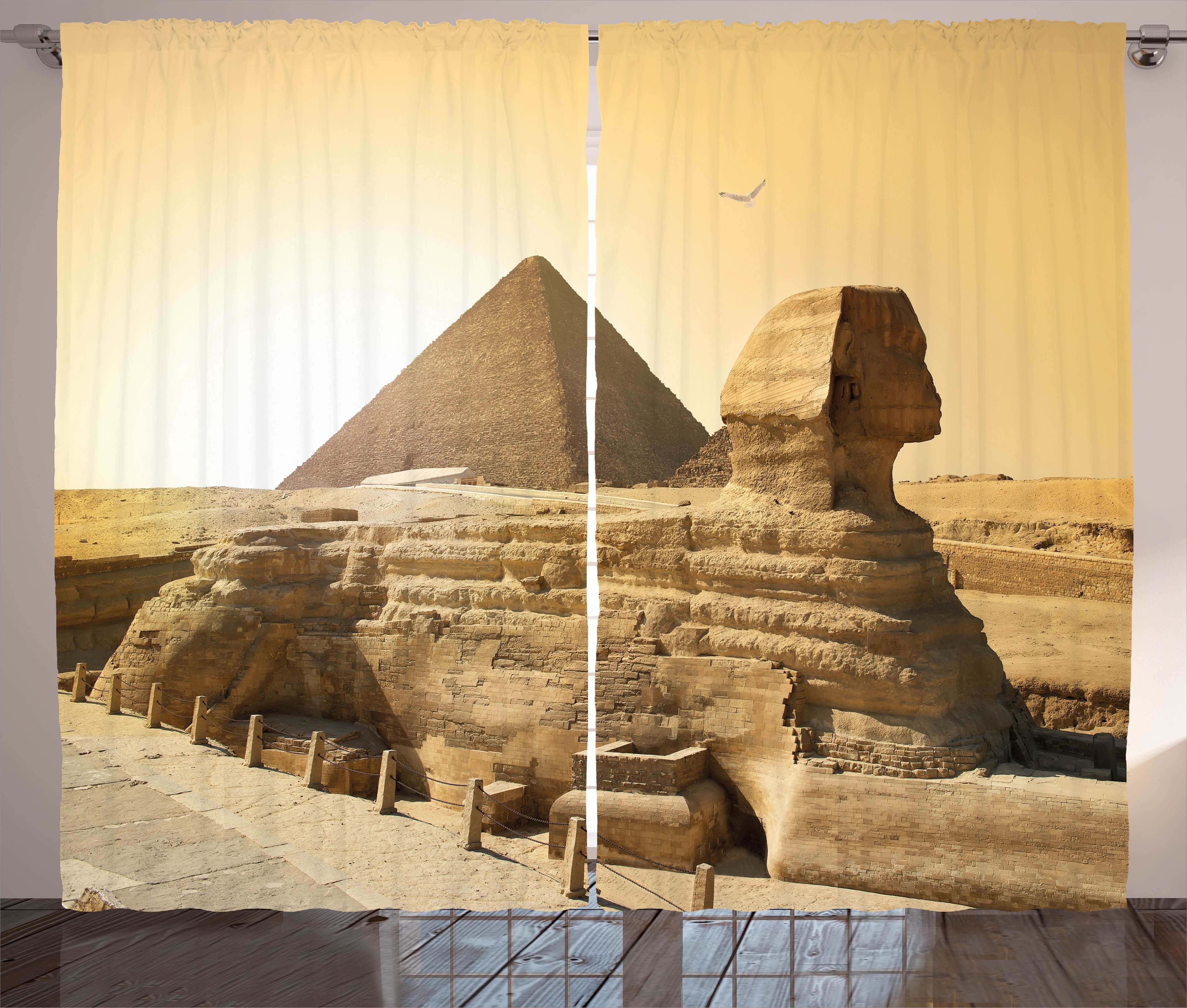 Egptian altertümlich mit Gardine Haken, Schlafzimmer und Pyramiden Schlaufen Abakuhaus, Vorhang Kräuselband
