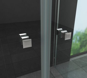 Home Systeme Eckdusche DOPE Duschkabine Dusche Duschwand Duschabtrennung Duschtür Glas ESG, BxT: 120x80 cm