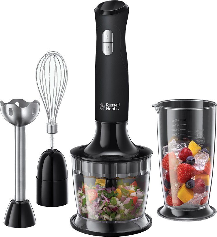 RUSSELL HOBBS Stabmixer 3-in-1, Matte Black 24702-56, 500 W, Mixen, Pürieren, Zerkleinern und Verquirlen