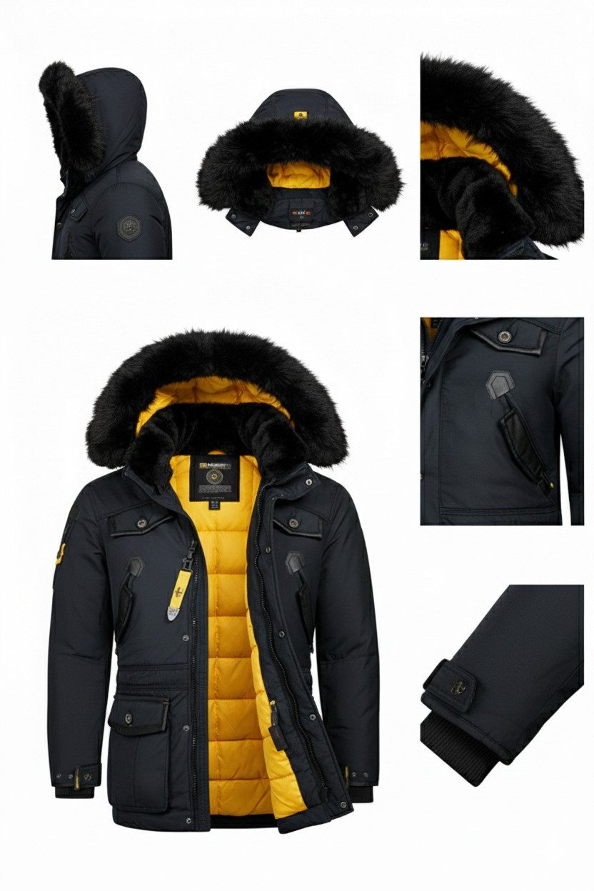 Geographical Norway Winterjacke Herren Outdoor Jacke Parka Anorak Wintermantel (Packung, 1-St., Wintermantel) Winter Parka