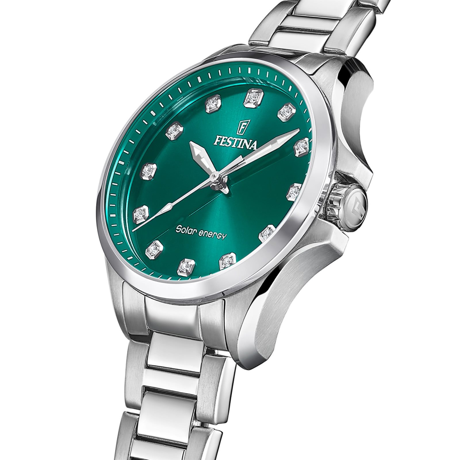 Festina Solaruhr Festina Damenuhr Edelstahl silber, (Solaruhr), Damen Solaruhr rund, Edelstahlarmband silber, Luxus