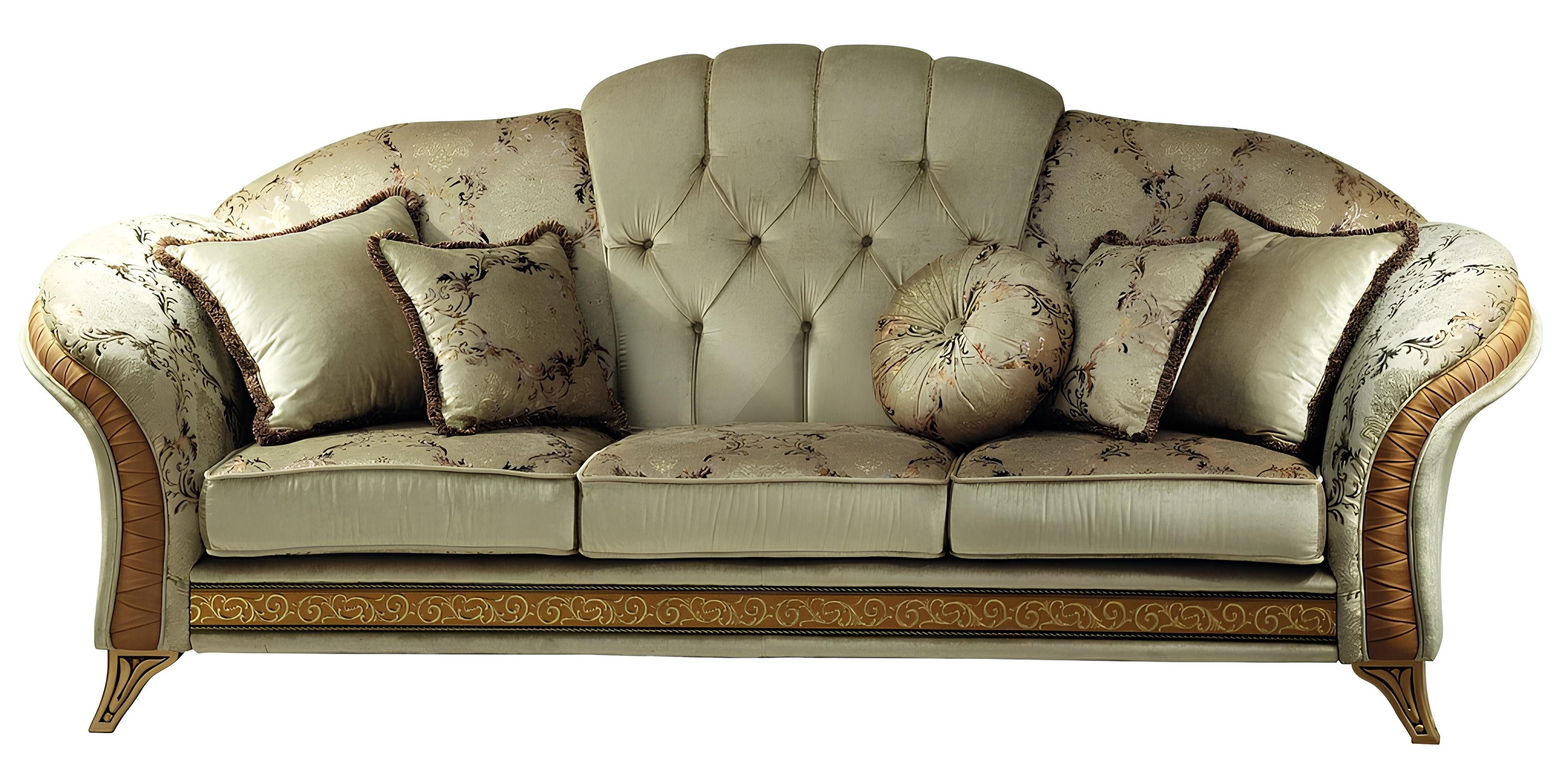 JVmoebel Schlafsofa Beige Sofa mit Bettfunktion und Chesterfield-Knöpfen von Arredoclassic, Made in Europa