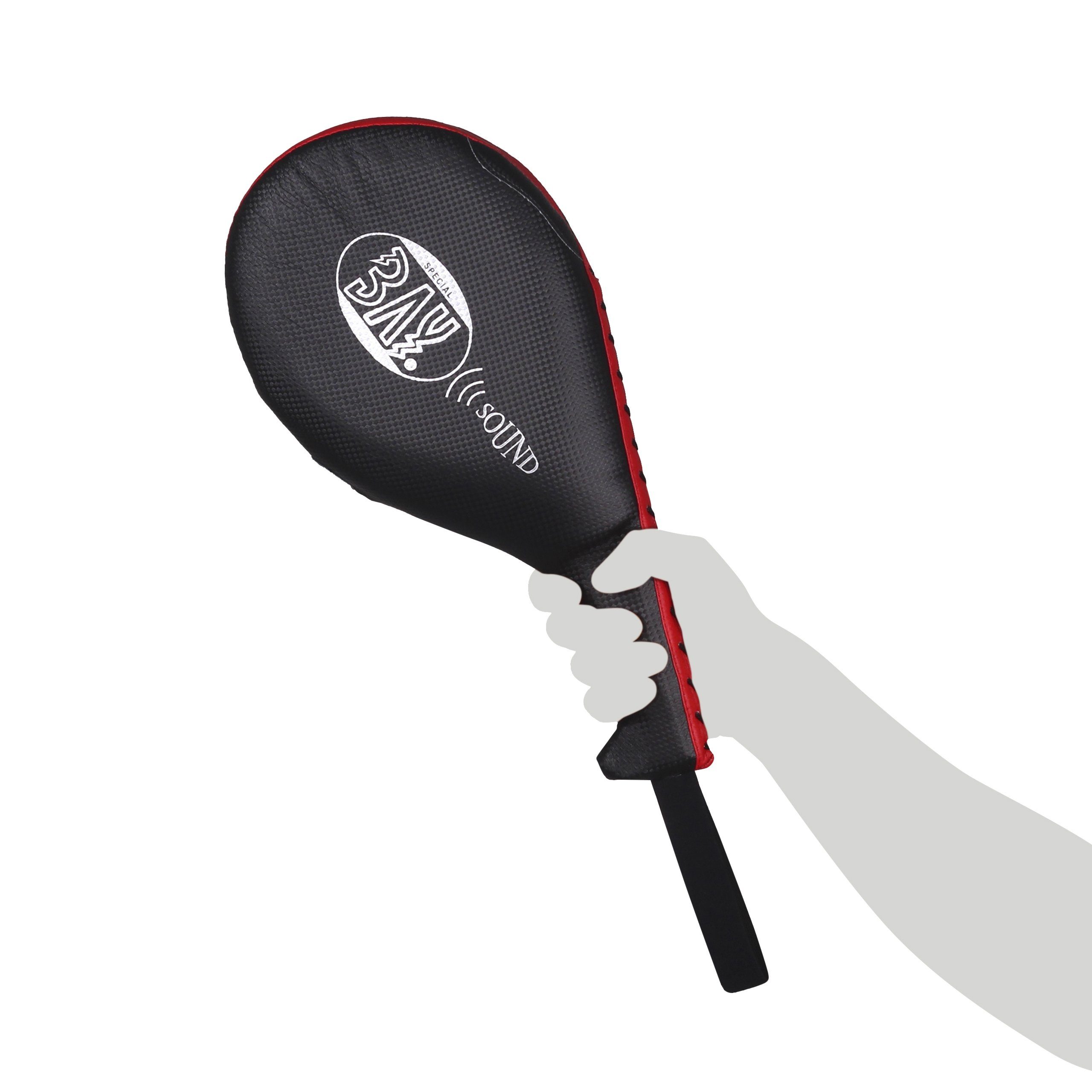 BAY-Sports Boxsack Sound Taekwondo Doppel Schlagmitt Handmitt TKD Doppelmitt Kampfsport (1 Stück, Mit Handschlaufe), Kickboxen, Krav Maga, Schlagpolster, Schlagkissen, Für Kinder und Erwachsene