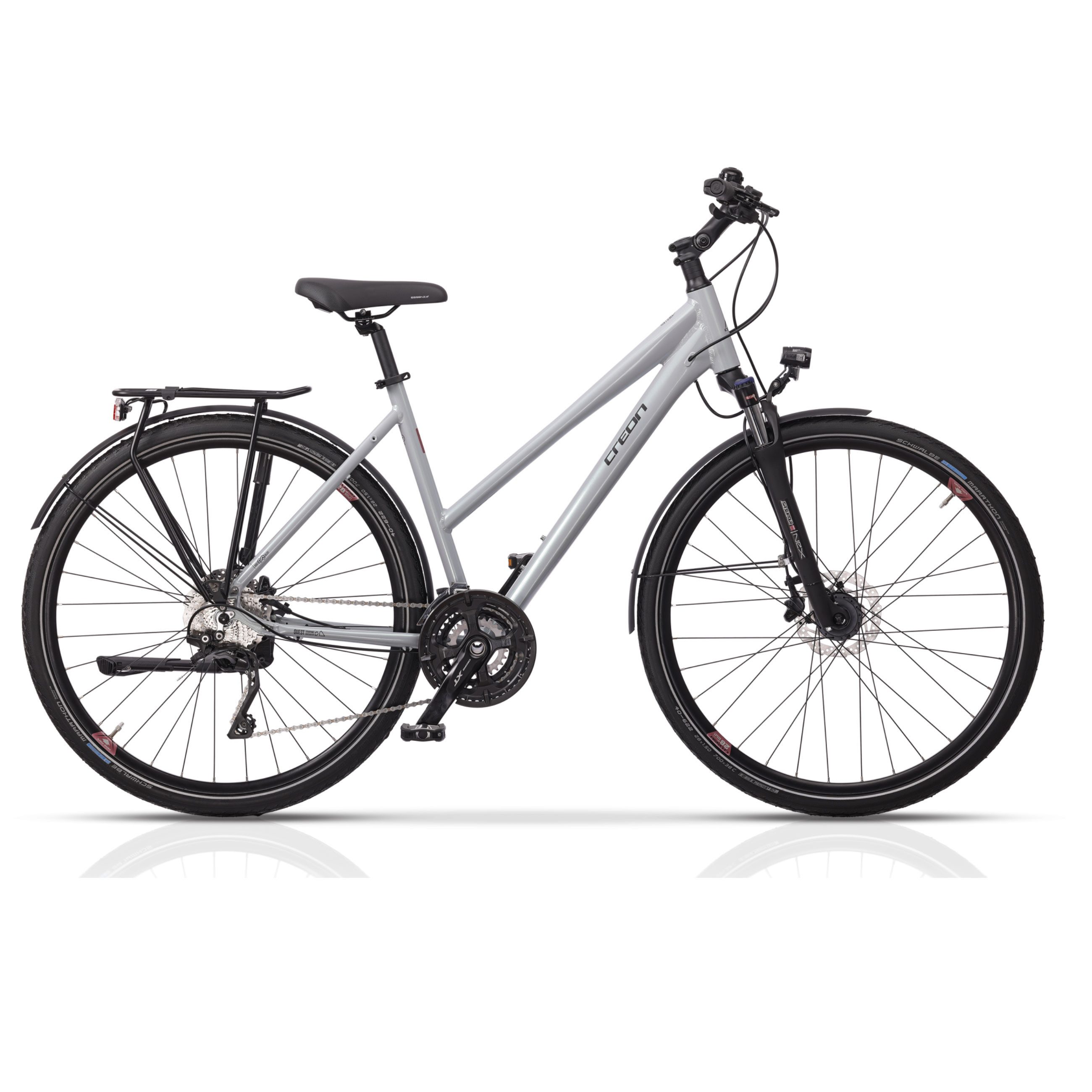 Airtracks Trekkingrad 28 Zoll Damen Trekking Fahrrad QUEST DB LADY Shimano 30 Gang DEORE XT, 30 Gang, Kettenschaltung, (DEORE XT RD-T8000 SGS), Grau - Rahmenhöhen 45cm 50cm 55 cm » Modeljahr 2025 «