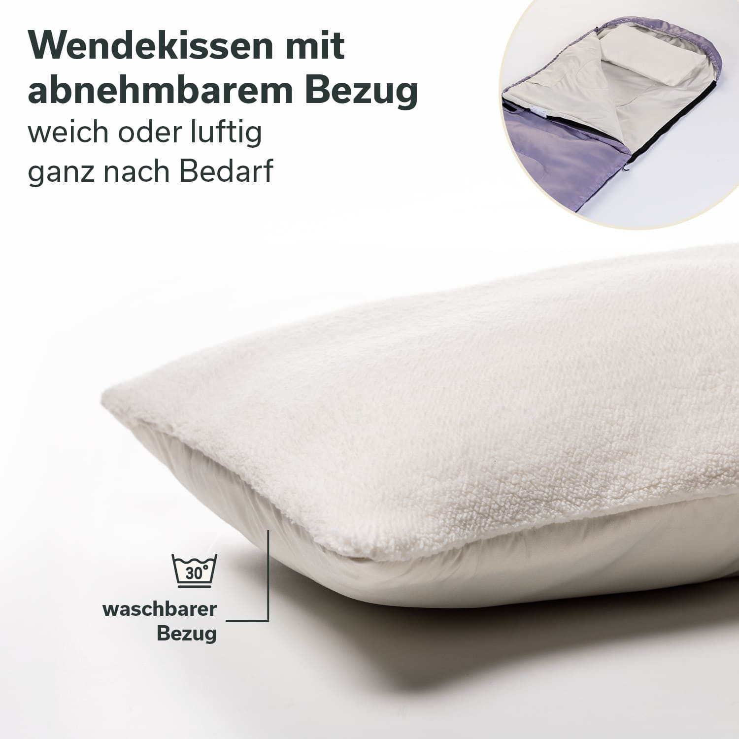 Skandika Schlafsack Schlafsack Rechteckiger Skye, 3 Jahreszeiten, Innentasche mit Klett (Packsack mit Kompressionsbändern und Schutzhaube), mit Kissen, koppelbar, 220 x 75 cm, 250g/m² Mikrofaserfüllung