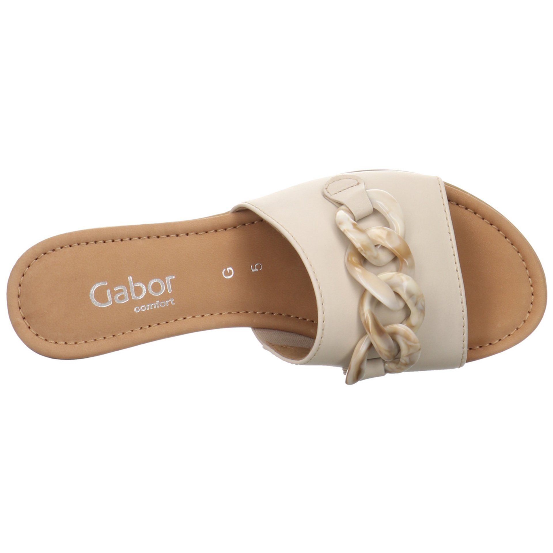 Damen Pantolette Sandalen Pantoletten Pantoletten (muschel) Glattleder Beige Gabor