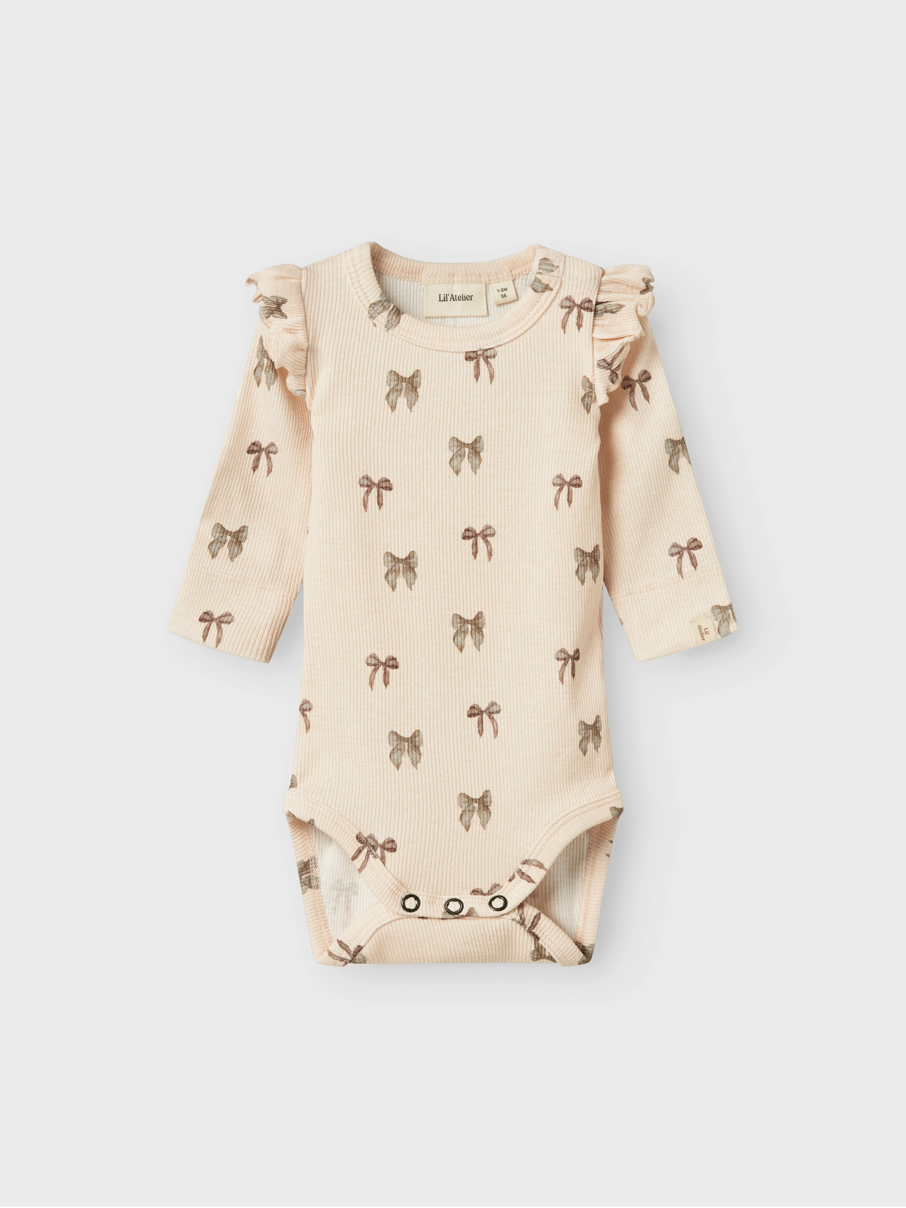 Lil' Atelier Langarmbody NBFGAVO EKO LS SLIM BODY LIL NOOS mit Rüschen, weiche Jerseyqualität