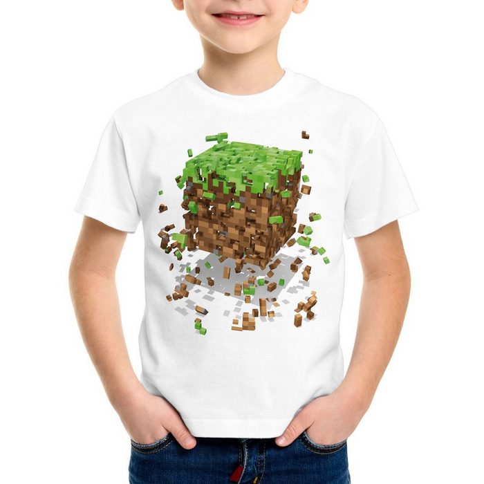 style3 Print-Shirt Kinder T-Shirt Exploding Cube block würfel spiel game