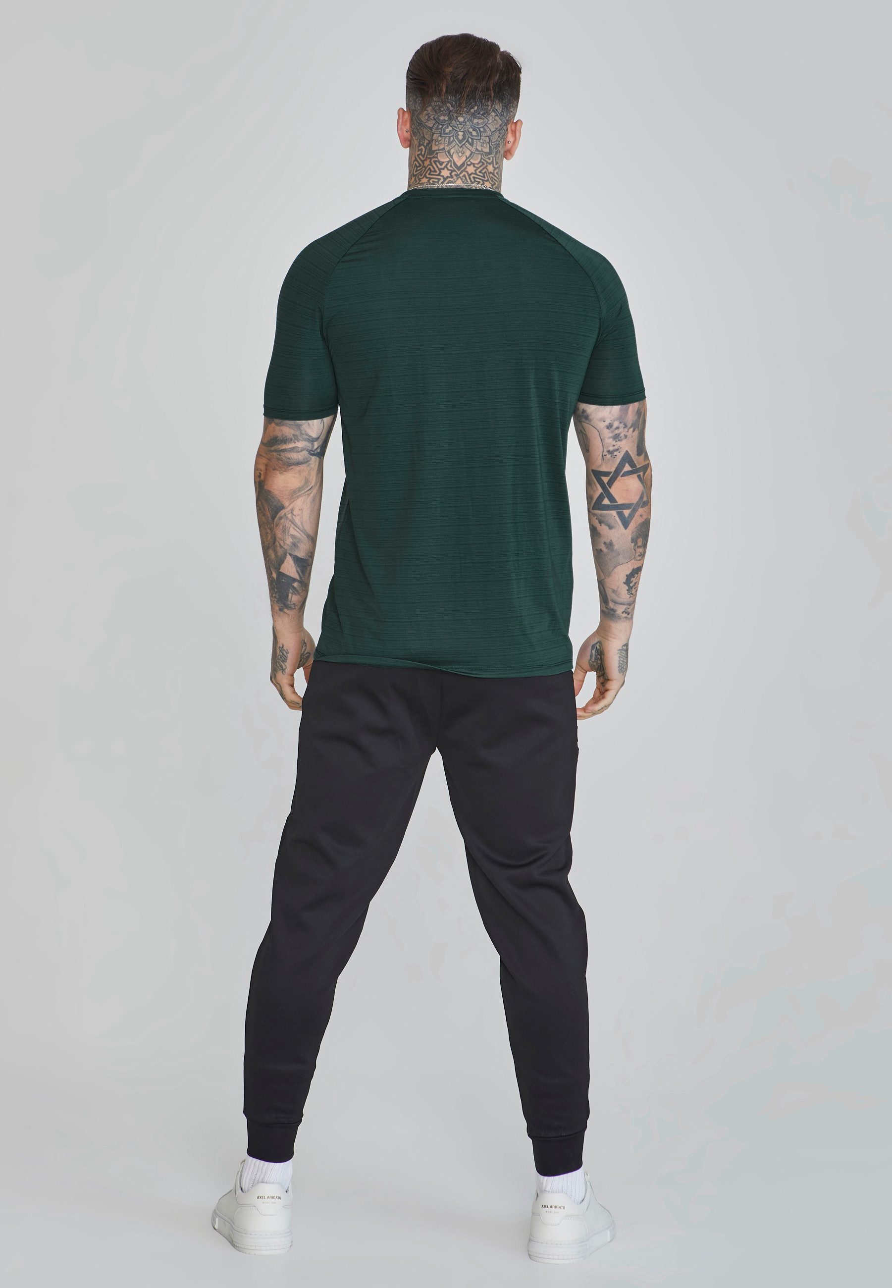 Siksilk T-Shirt SikSilk Herren Grünes Muscle Fit T-Shirt