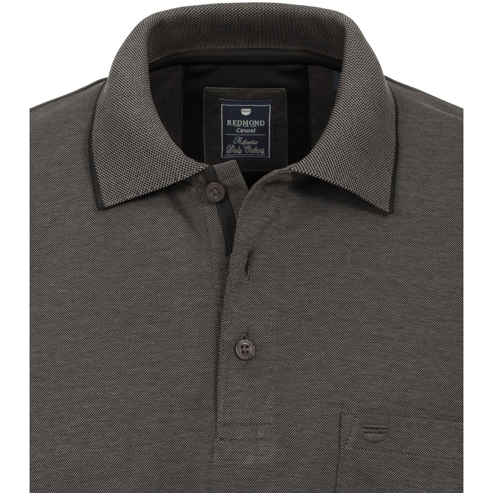 Redmond Große & Langarm-Poloshirt "Wash Wear" Größen Redmond melange grau Poloshirt